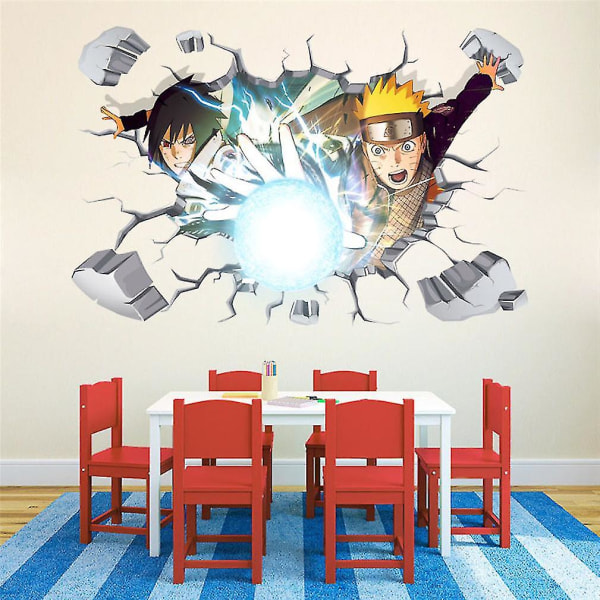 Anime Naruto Uzumaki väggdekaler med trasiga fönster väggmålning dekaler 60x90 cm