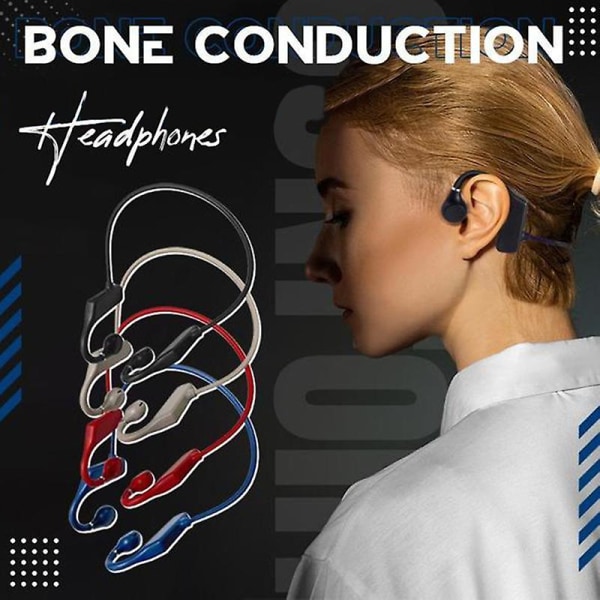 Bone Conduction Hörlurar Trådlös kompatibel med Bluetooth Convenience Ear Headset Smärtfri Blue