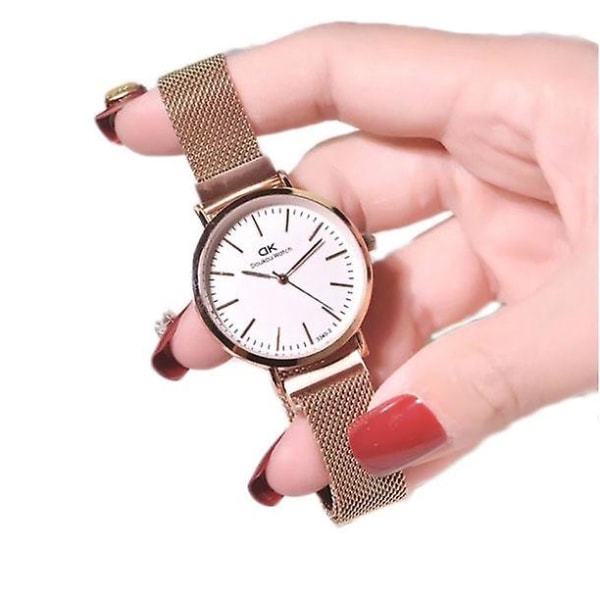 Armbandsur Klassisk Ultratunn Mesh Armband Kvarts Klocka Dam Vattentäta Klockor Blue Small