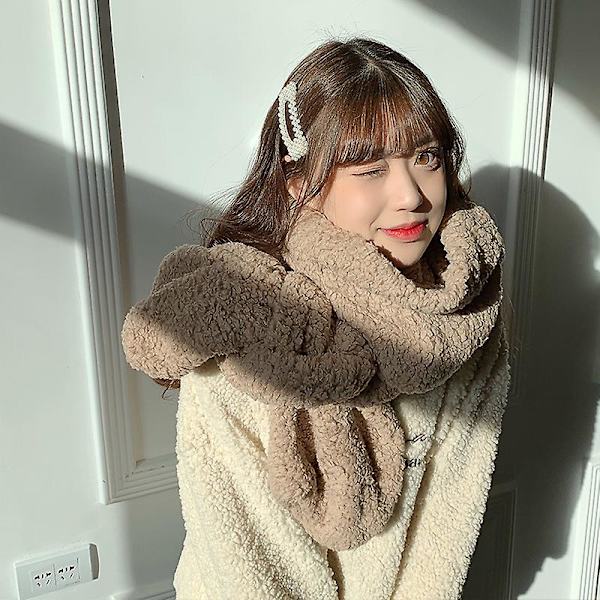 Damscarf Dubbelsidig Enfärgad Mjuk Fleece Sjal Mode Värmande Halsduk För Höst Vinter Ny Khaki