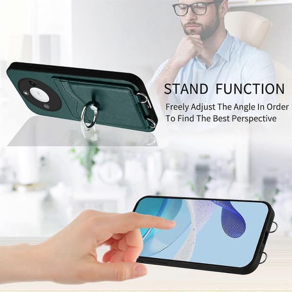 [LCS]R20 Ring Card Holder Telefoncover Green For Honor X60 / X9c Smart