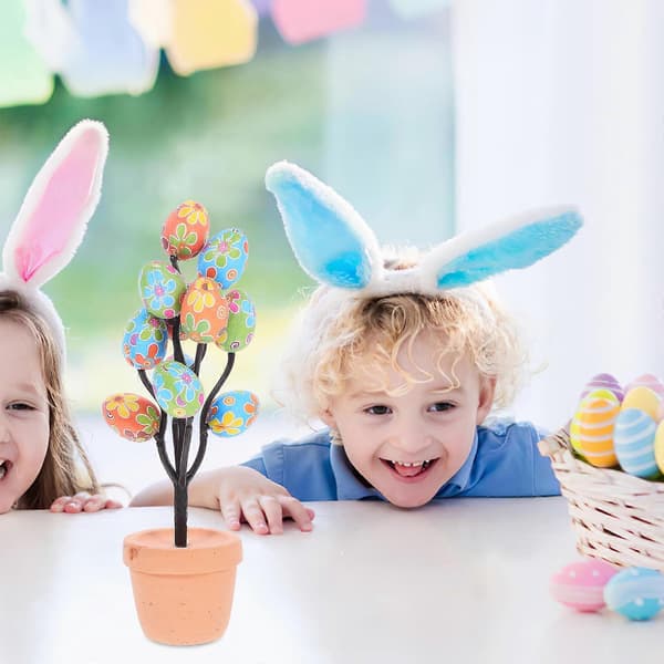 Påskeegg Bonsai Pynt til Borddekorasjon 3 stk Fargerik Skumplast