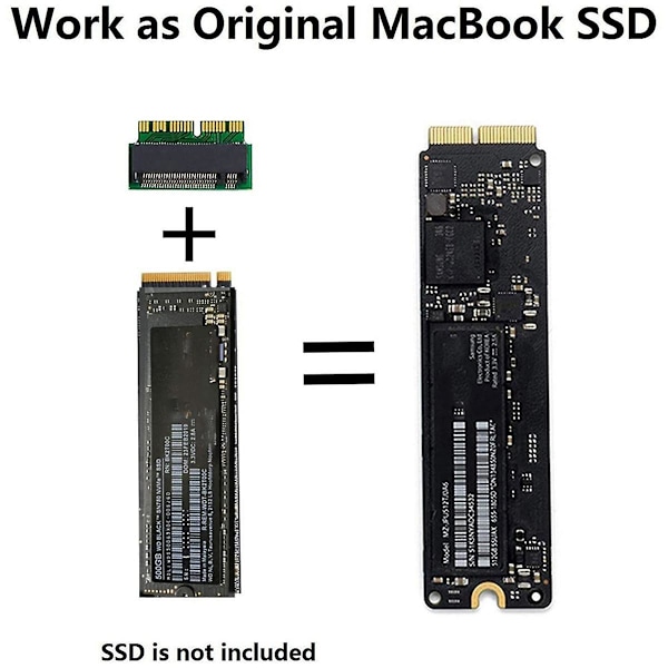 M.2 NVME MacBook SSD-konverteradapter för uppgraderad MacBook Air Pro Retina mitten av 2013-2017, AHCI SSD-uppgraderingskit