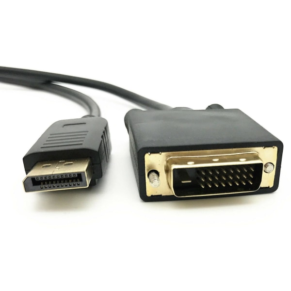1,8 meter Guldpläterad Displayport Dp Till Dvi-d Hane Dual Link Kabel Adapter 1080p