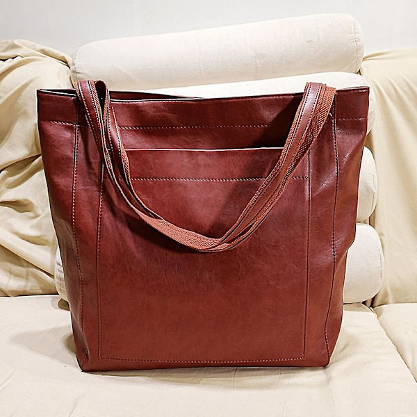 Dam Höst Vinter Canvas Väska Axelremsväska Crossbody Messenger Bag Stor Handväska Tote Dark Brown