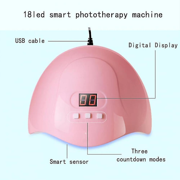 Negleforlængelses Gel Sæt Med UV/LED Neglelampe, 4 Farver, Rhinestone Perlepudder