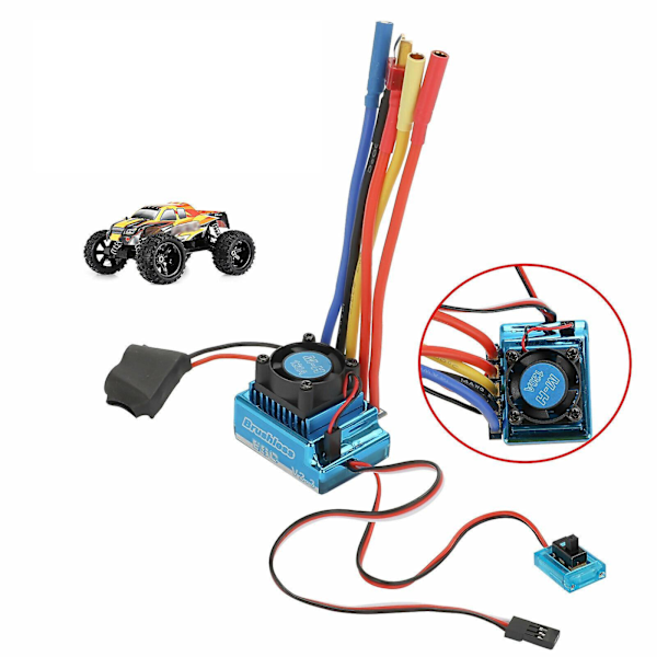 Harjaton ESC Sähköinen Nopeudensäädin RC Lisävaruste 1/10 1/8 RC Autoon