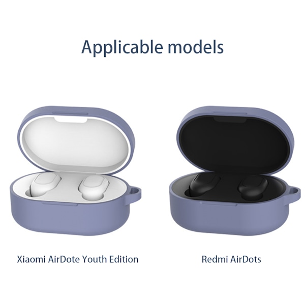 Kuulokekotelo avaimenperällä, iskunkestävä suojakotelo silikonia, yhteensopiva Xiaomi Redmi Airdots -kotelon kanssa