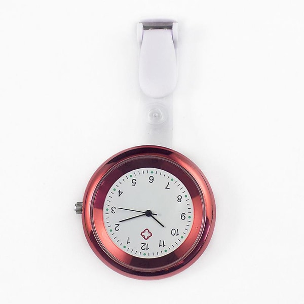 Sjuksköterskeklocka Brosch Silikonklämma Infektionskontroll Design Sjuksköterska Watch Paramedic Brosch Fob Watch Red