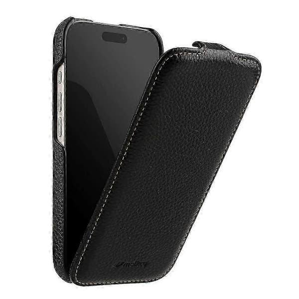 [LCS] MELKCO Vertical Flip Case in Genuine Cowhide + PC for iPhone 17 Pro Max (MagSafe Compatible) Black