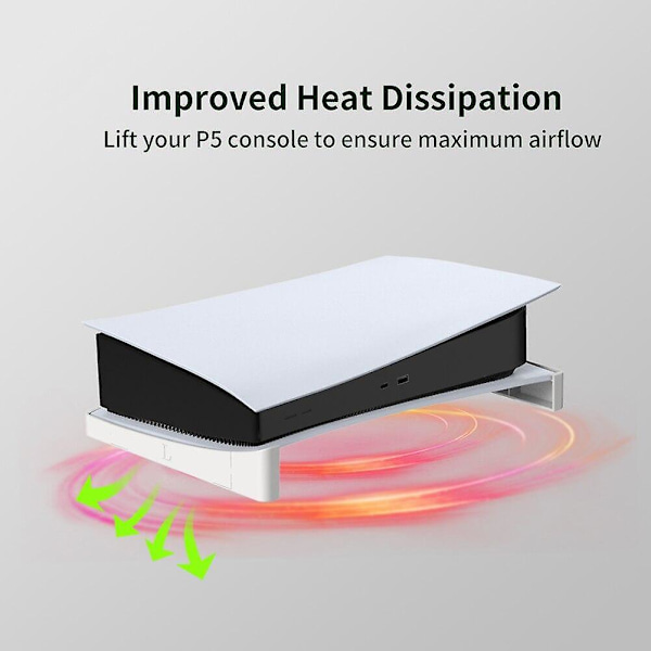 Holder til PS5-konsol, horisontal displaystand til PS 5-konsol, displayholder til PS5 digital/disk version tilbehør