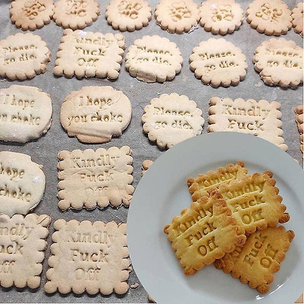 Kakeformer med gode ønsker Kakeform med morsomme og respektløse fraser Kakeformer for baking C