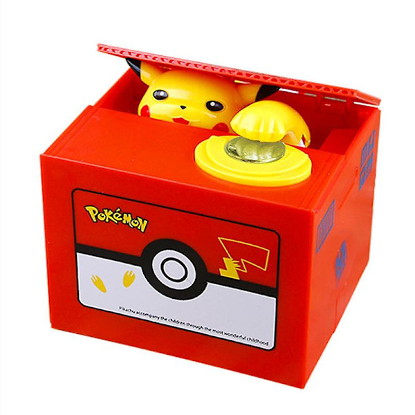 Elektrisk spargrisleksak Rörlig Blyg Tecknad Figur Stjäl Mynt Kreativ Automatisk Myntbank Leksak Pikachu