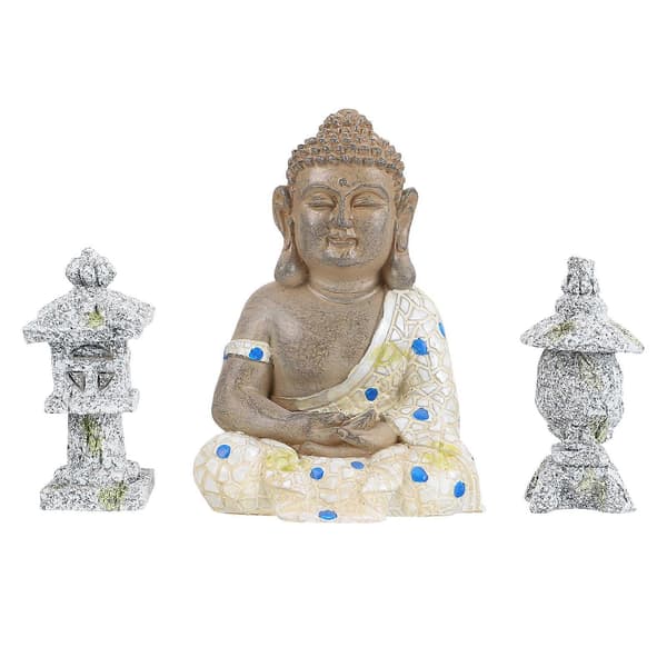 Buddha-figur tempelpynt til dekoration 2 stk. Zen-havehåndværk