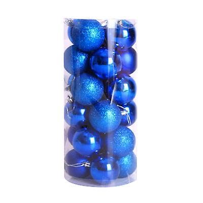 [LCS]6cm julkulor, 24 st julgranskulor jul blue