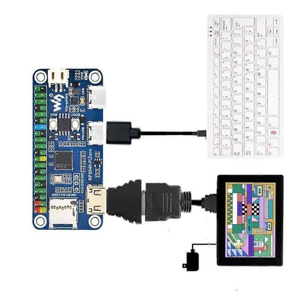 Waveshare för Raspberry Pi RP2040 PiZero utvecklingskort med fodral DVI-gränssnitt Python-programmering dubbelkärnig processor