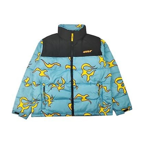 Luksus Herre Golf Blomst Le Fleur Tyler The Creator Blå Flamme Jakker & Kåper / Dunjakker Bomull Varm Vinter M