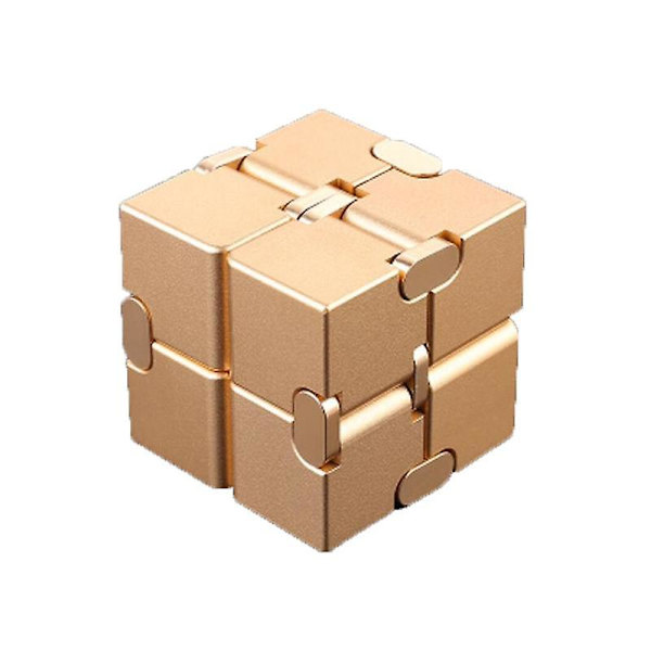Stressreducerande Infinity Cube Portabel Dekompressionsleksak Gold