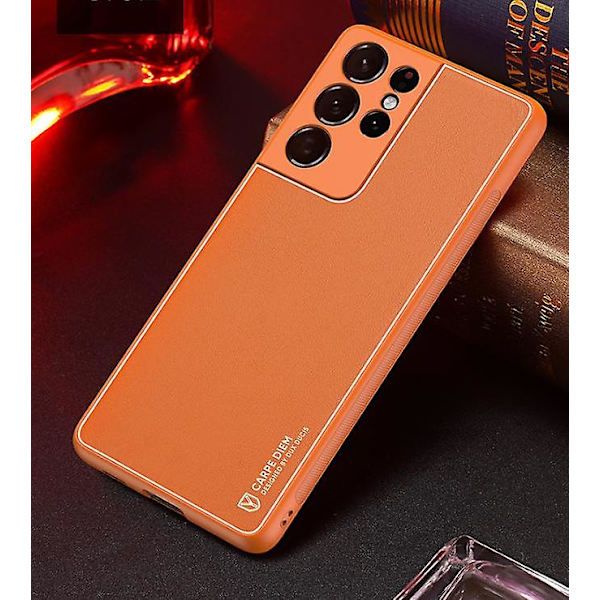 PU Læder Etui til Samsung Galaxy S21 5G/ S21 Ultra 5G / S21 Plus 5G Orange S21 5G