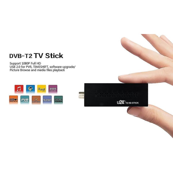 U2C T2 105 DVB-T DVB-T2 1080P HD TV Mottagare Stick Set Top Box