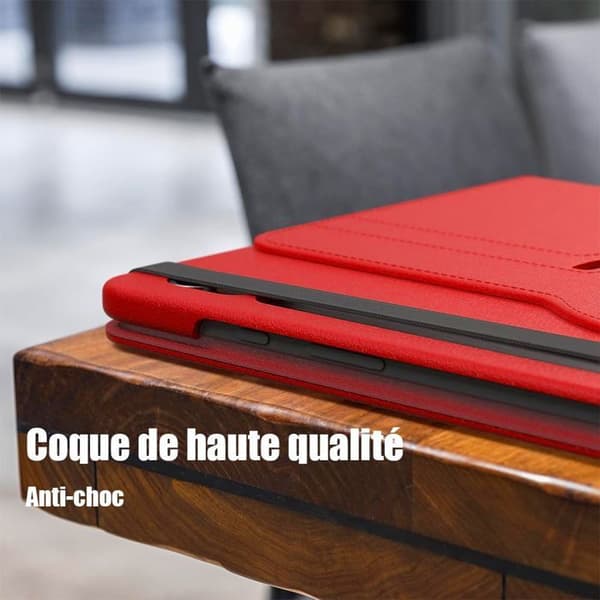[LCS] Case + Tempered Glass for Samsung Galaxy Tab A9 Plus / A11 Plus - 360° Protection - Red Röd
