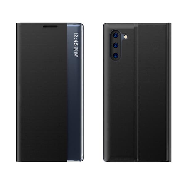 Til Galaxy Note 10 Plus Side Display Magnetisk Horisontal Flip Almindelig Tekstur Stof + PC-etui med & Til Galaxy Note 10 Plus Black