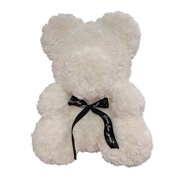 25cm/40cm Teddy Rose Bjørn Valentinsdag Kvinder Gaver Kunstig Blomst Rose Bjørn Juledekoration Til Hjemmet White 40cm