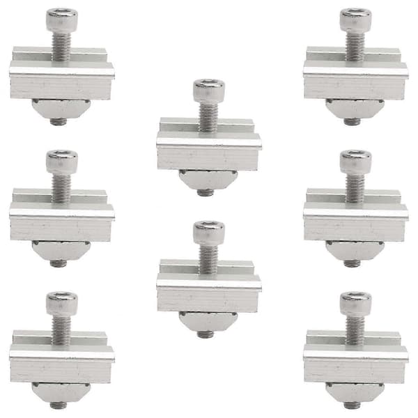 Sikker PV Solpanelmontering: 8-pak Solpanelmonteringsbeslag, Ende- og Midterklemmer til 30 mm Moduler Silver