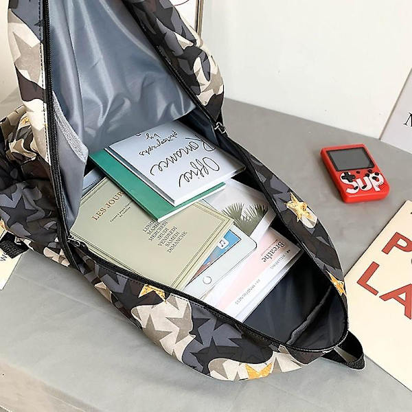 Tilbage til Skole Mænd Rygsæk Cool Skoletasker Til Teenagedrenge Camouflage Tekst Studenterbogtaske Style C