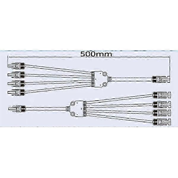 Solcelleforbindere 4 i 1 til fotovoltaisk panelkabeladapter