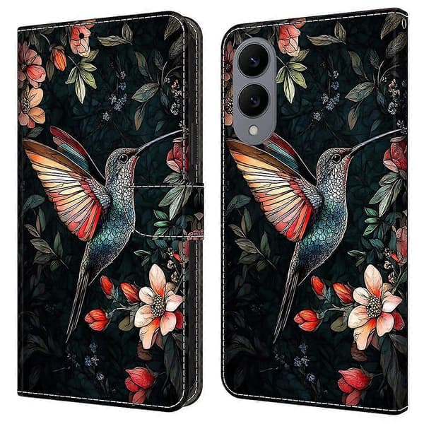 [LCS]För Samsung Galaxy S25 Edge Läderfodral Mönstertryck Plånboksställ Flip Telefonfodral Multicolor Green Magpie