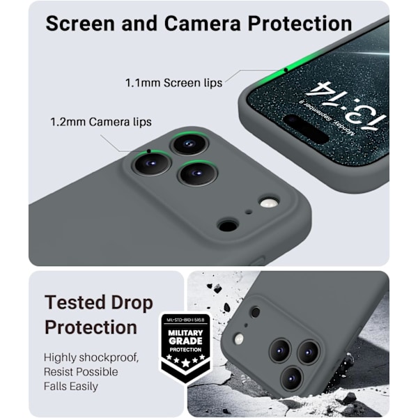 [LCS] Magsafe Compatible Ultra-Thin Case for iPhone 17 Pro Max - Soft Silicone iPhone 17 Pro Max iPhone 17 Pro Max Gris anthracite