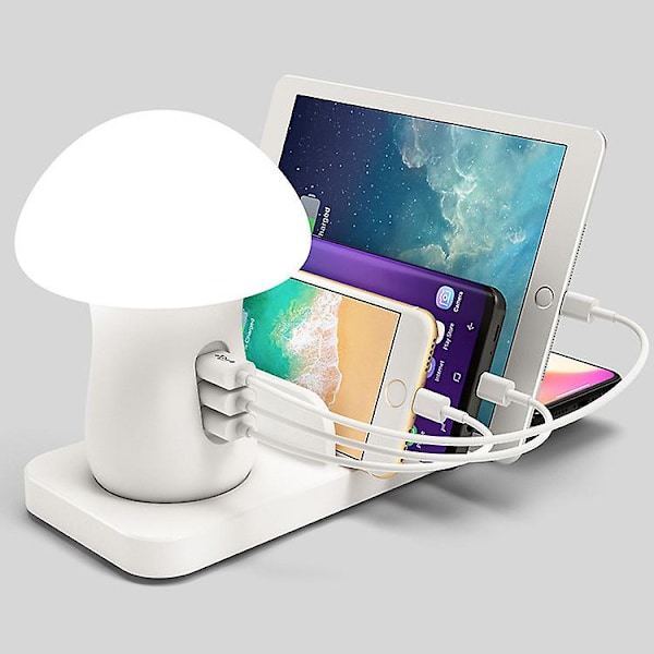 Sienilamppu-latausasema, 3 USB-porttia ja 1 langaton latausportti American Standard
