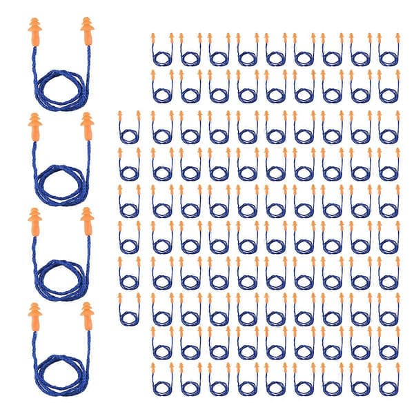 [LCS]100 par individuelt indpakkede giftfri silikone ørepropper med snor 57 Silicone