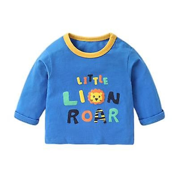 Baby Långärmad T-shirt Höstbottentröja blue letters 90cm