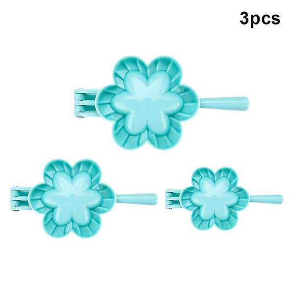 [LCS]3 stk/sæt Køkken Plastik Dumpling Form Lille Mellem Stor Størrelse Dumpling Form Sæt Flower Suit