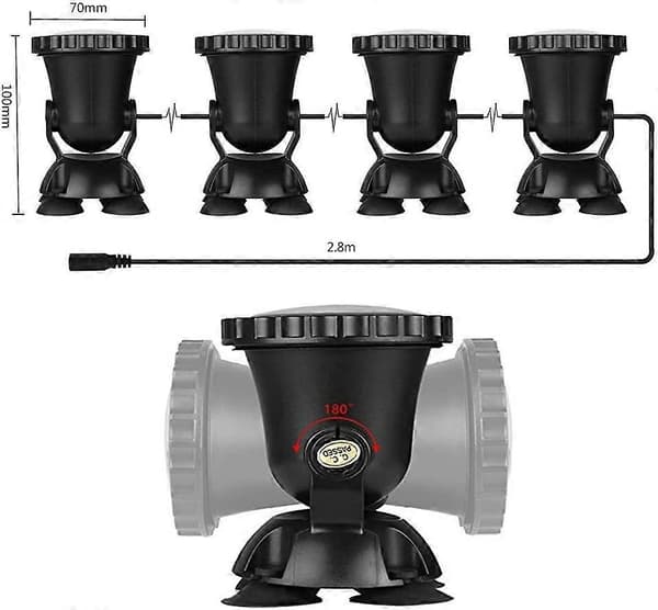 Undervattensspotlights RGB Akvarielampor med fjärrkontroll