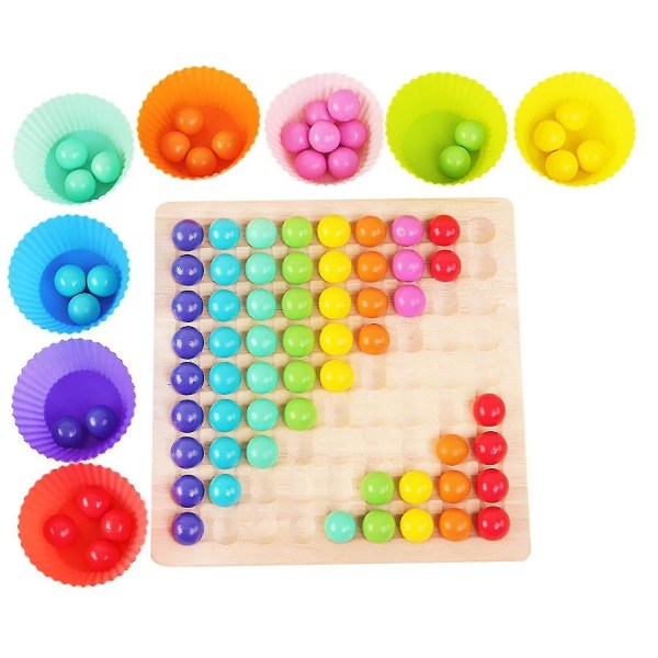 Toy Rainbow Clip Beads Pussel Montessori Educational Toys Trä Clip Beads Rainbow Toy Go-spel