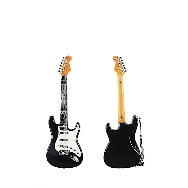 Svart 6-strängad elektrisk gitarr musikinstrument för barn e