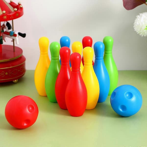 Minibowlingset för lek 1 set barnbowlingleksak pedagogiskt spel