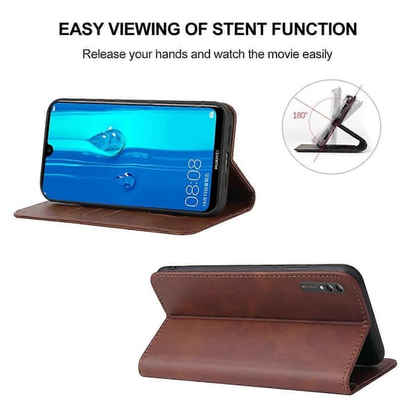 [LCS] För Huawei Y Max Magnetisk Stängning Läder Telefonfodral Brown