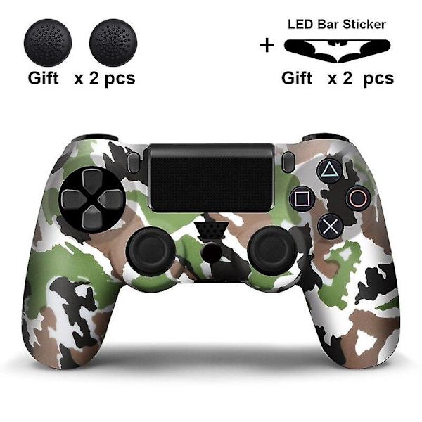 Silikongummifodral för Sony Playstation 4 PS4-kontroller, skyddsskal för PS4 Pro Slim gamepad-kontroller med tumgrepp Camo black