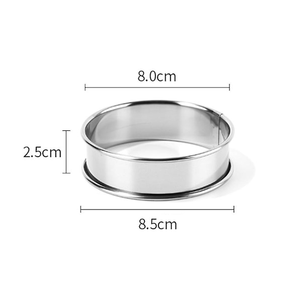 6 kpl 8 cm Kaksinkertaisesti rullattu pyöreä teräksinen tortturenkaan pohjatorni Pi