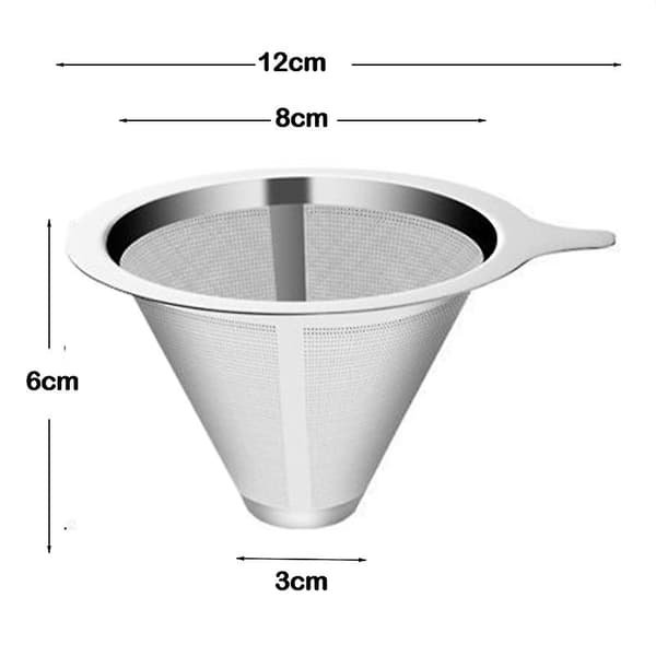 [LCS] Genanvendelig Dobbeltlags 304 Rustfrit Stål Kaffefilterholder Hæld Over Kaffedrypper Mesh Kaffe small No base