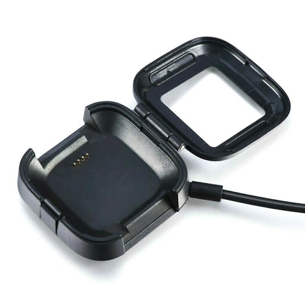 Svart USB-ladekabel Strømlader Dokkingstasjon for Fitbit Versa / Versa Lite