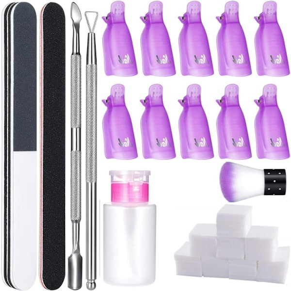 Nagellacksborttagningskit, 10 Fingernaglar, 600 Torkande Bomullspads, Pumpflaska, Triangulär Nagelbandsskjutare, Nagelfil, Nagel Skrapa Manikyrset