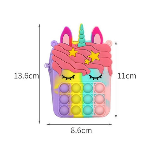 Popet Bubble Mini Messenger Bag Zip Fidget Sensory Toy Dekompression Multicolour