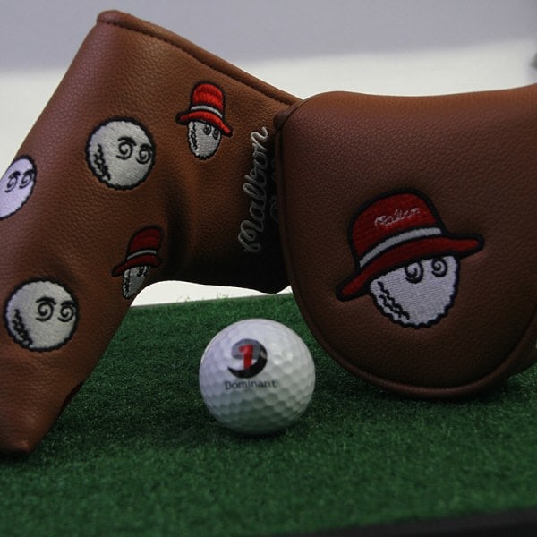 Magnetiskt PU-läder Golfputter Huvudskydd Original Enl Brun B