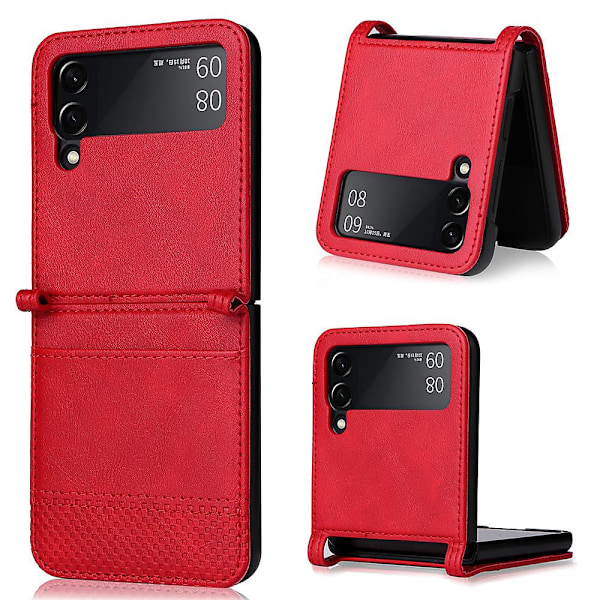 PU Læder Etui til Samsung Galaxy Z Flip 3 5g Red