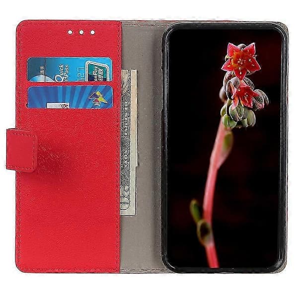 [LCS]Til Google Pixel 9 Pro XL Tekstureret Telefoncover PU Læder Telefonstativ Cover Red